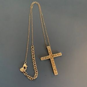 Gem Studded Ombré Cross Necklace